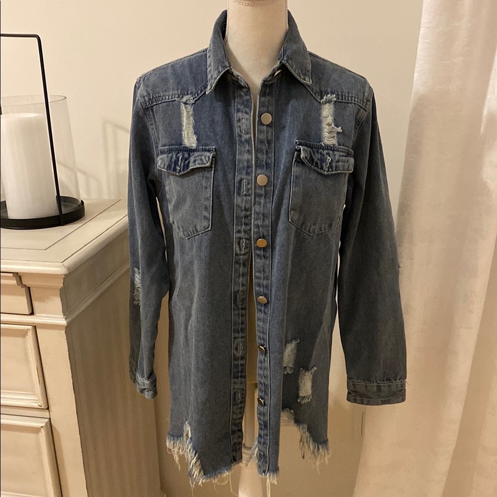 Denim Distressed Women's Jacket